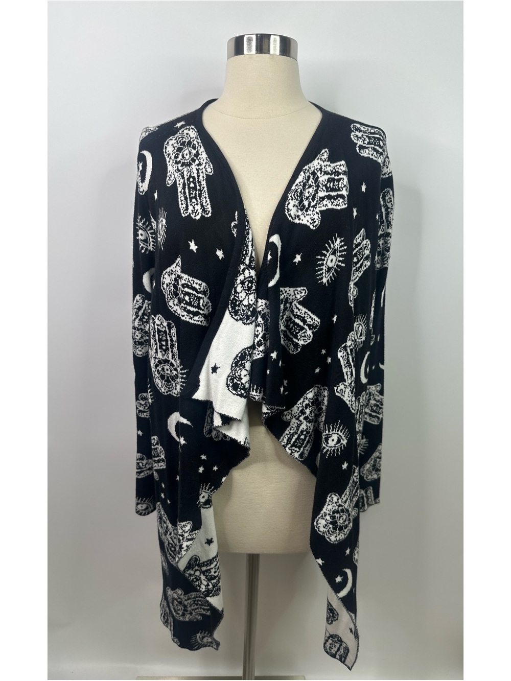 Hot Topic Hamsa Hand Flyaway Open Front Cardigan - Picture 2 of 10